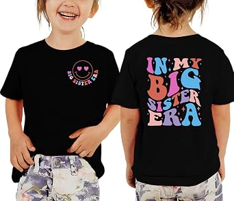 Toddler Big Sister Shirts in My Big Sister Era Girl Graphic T-Shirt Casual Toddler Infant Girls Outfits