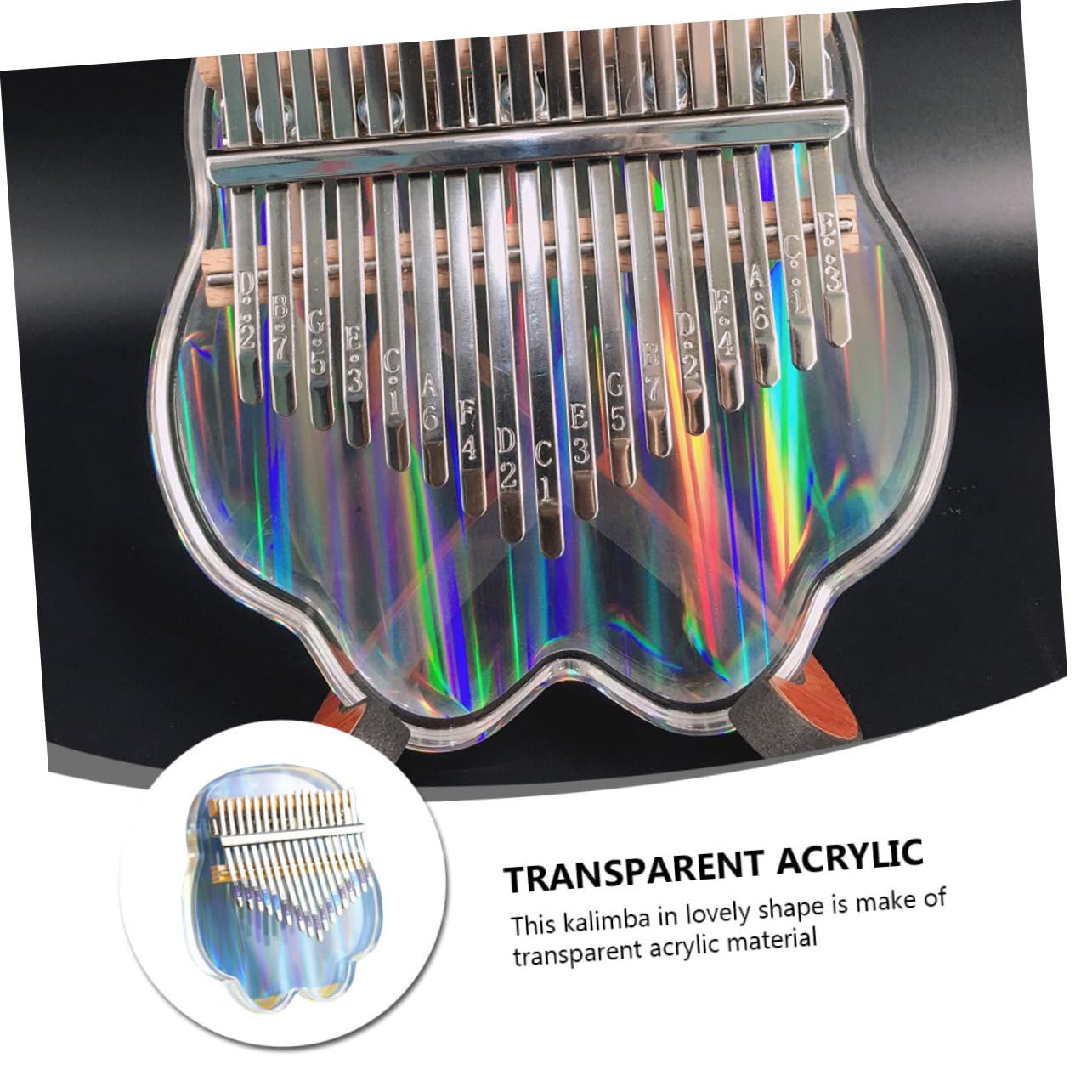 Yardwe 1 Set Mini Kalimba Acrilico Trasparente Strumento Musicale Portatile per Principianti e Adulti Guida All Apprendimento Inclusa Design Elegante e Duraturo Strumenti Musicali