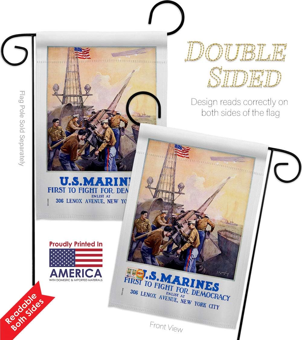First to Fight Garden Flag - Pack Armed Forces Marine Corps USMC Semper Fi United State American Military Veteran Retire Support Our Troops - House Banner Small Yard Gift Double-Sided 13 X 18.5