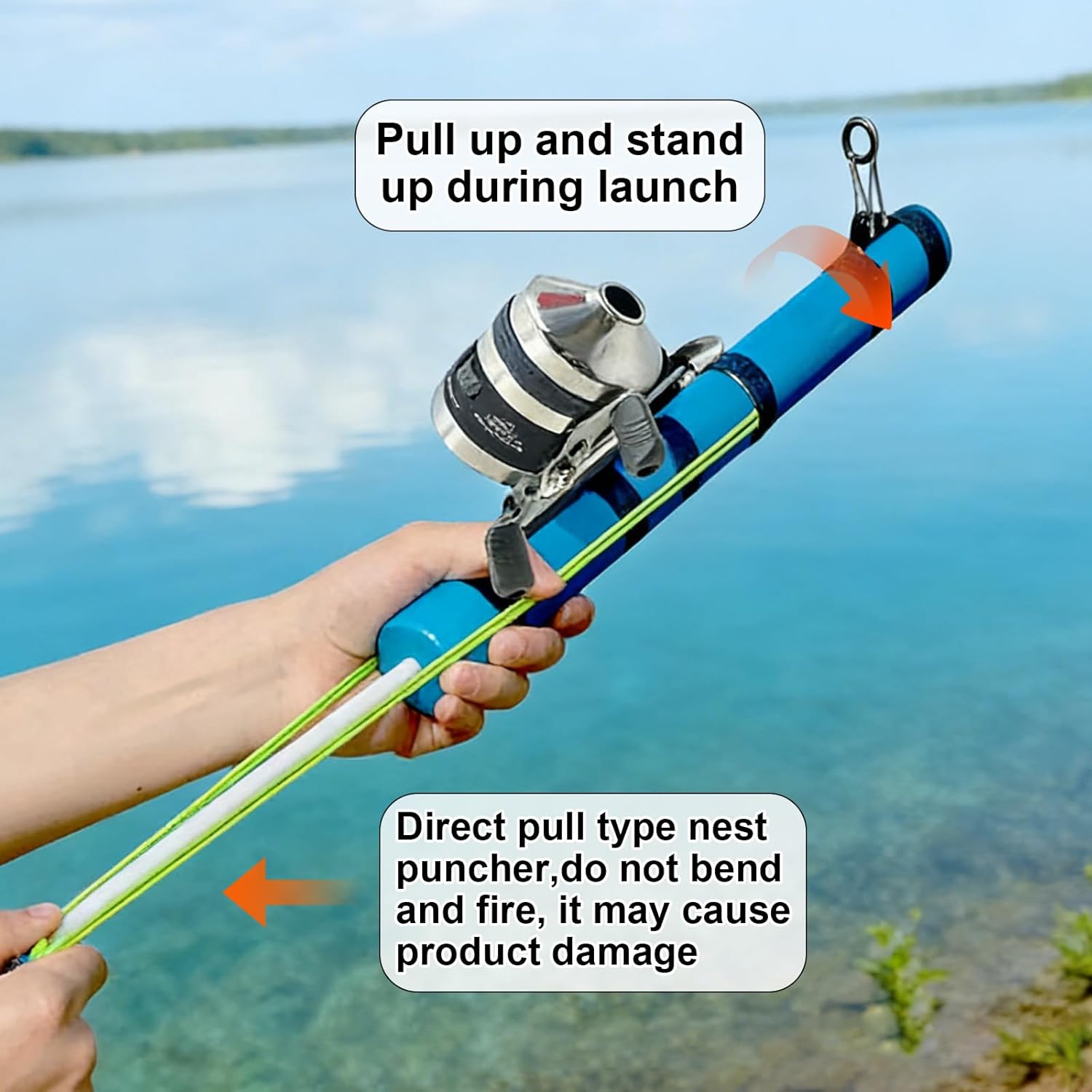 Fishing Catapult Rod, Slingshot Casting Tool with Adjustable Latex Tubes & Ergonomic Handle,2026 Upgrade Catapult Fishings Rod for Saltwater and Freshwater Bait Feeding Outdoor Anglers Travel