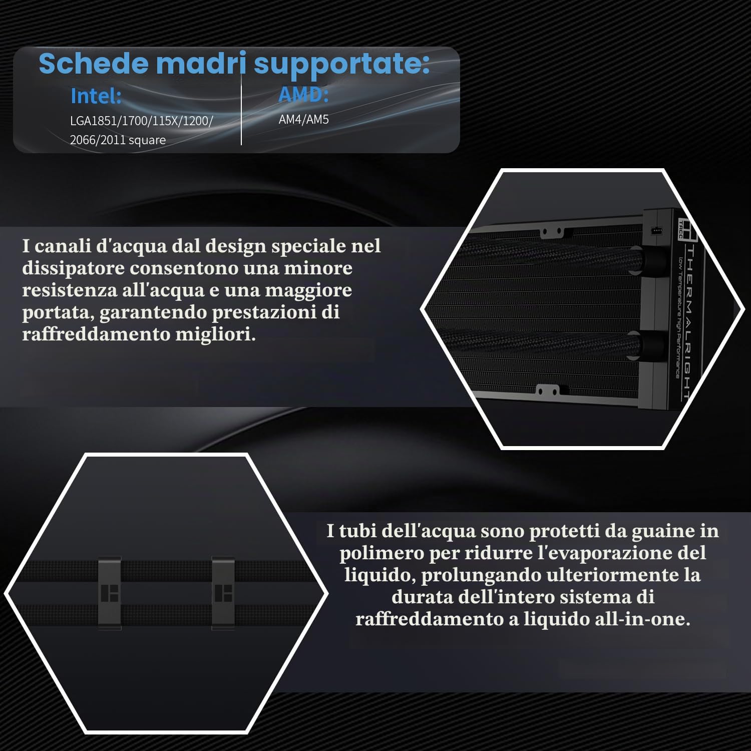 Thermalright Stream Vision 360 Black CPU - Refrigeratore di liquidi, schermo LCD da 3,5 pollici con ventola magnetica integrata, risoluzione 640 x 480, velocità 2400 giri/min, compatibile con AM5