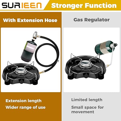 Miniatura 4 de 5430 Manguera de extensión reguladora de propano de 3 pies, regulador de propano con conector de cilindro de 1 libra, compatible con Coleman Classic