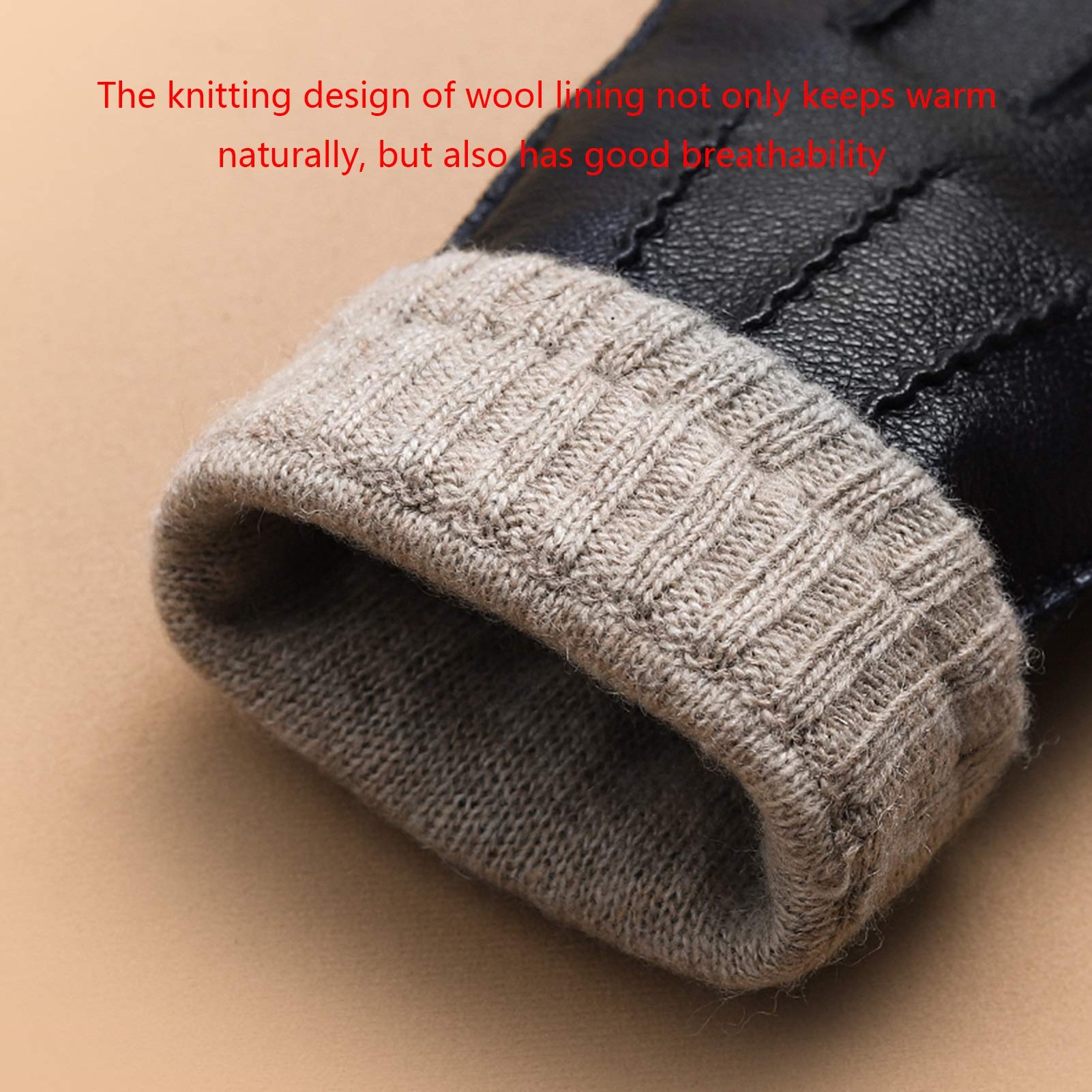 FUFU Manoplas Guantes de Invierno para Hombre Guantes de Pantalla táctil para Conducir Guantes Guantes Folleto Forro (Size : XL)