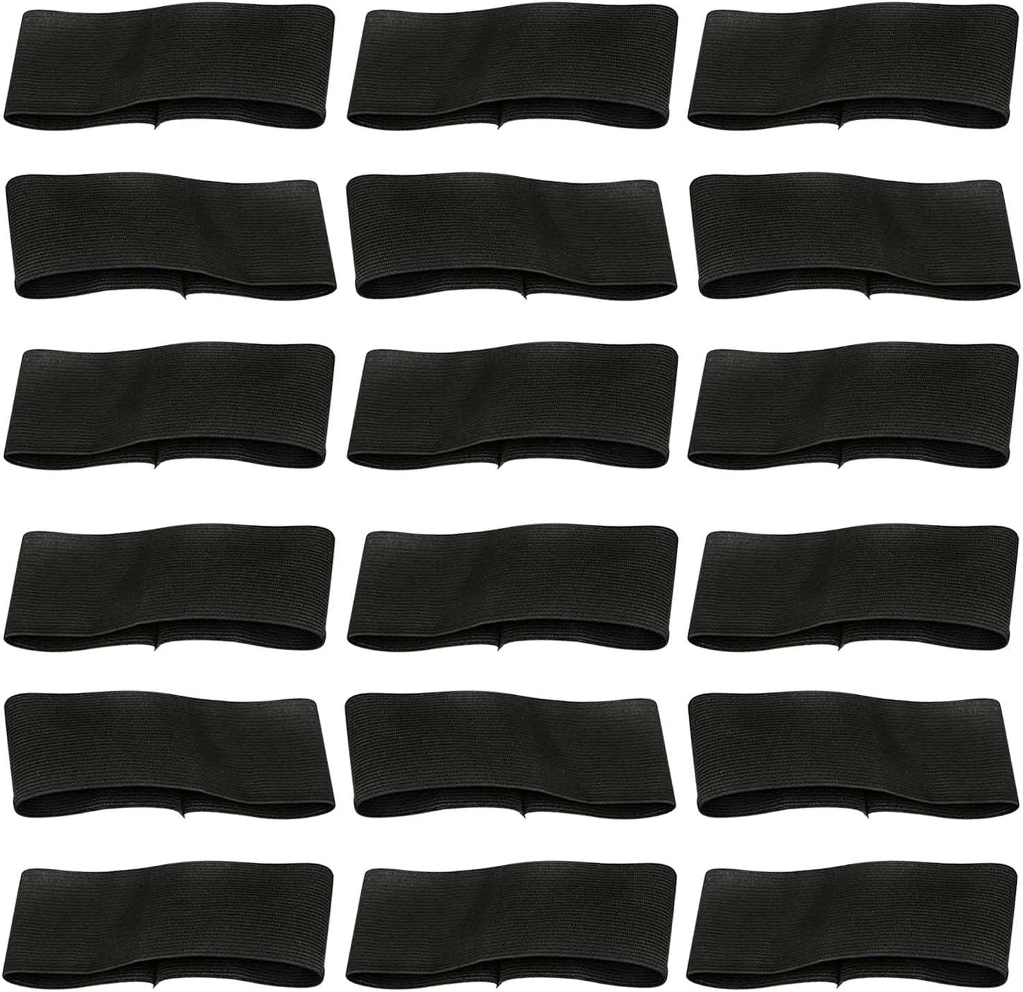 LOREC 18 sztuk opasek na rękę z runem żałobnym, czarna, elastyczna bransoletka z runem żałobnym, opaska na rękę do żałobnej opaski na żałobę, pogrzeb, drużynę piłkarską, sport