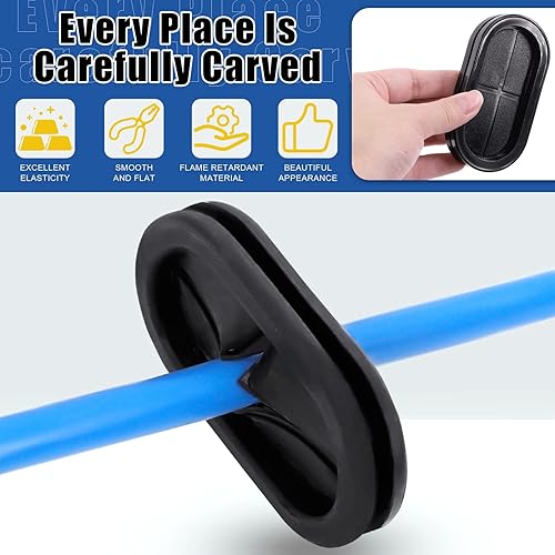 Miniatura 5 de Glarks 10 ojales de goma cerrados ovalados de 1-38 x 4 pulgadas - 1.378 x 3.937 in, orificio de taladro, orificio de doble cara, protección de