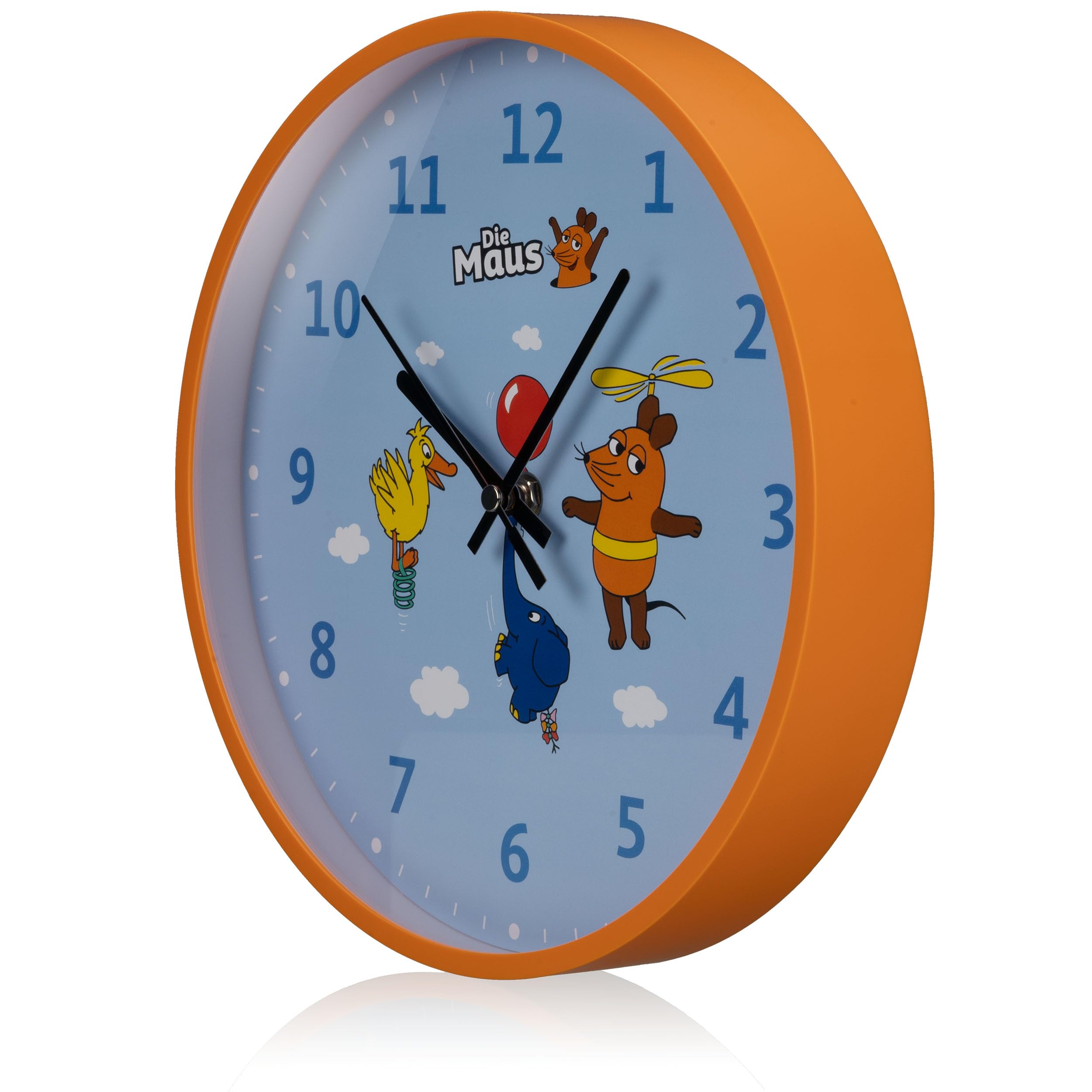 Bresser DieMaus Kinderwanduhr - Lernuhr für Kinderzimmer mit farbenfrohem Design und leisen Uhrwerk