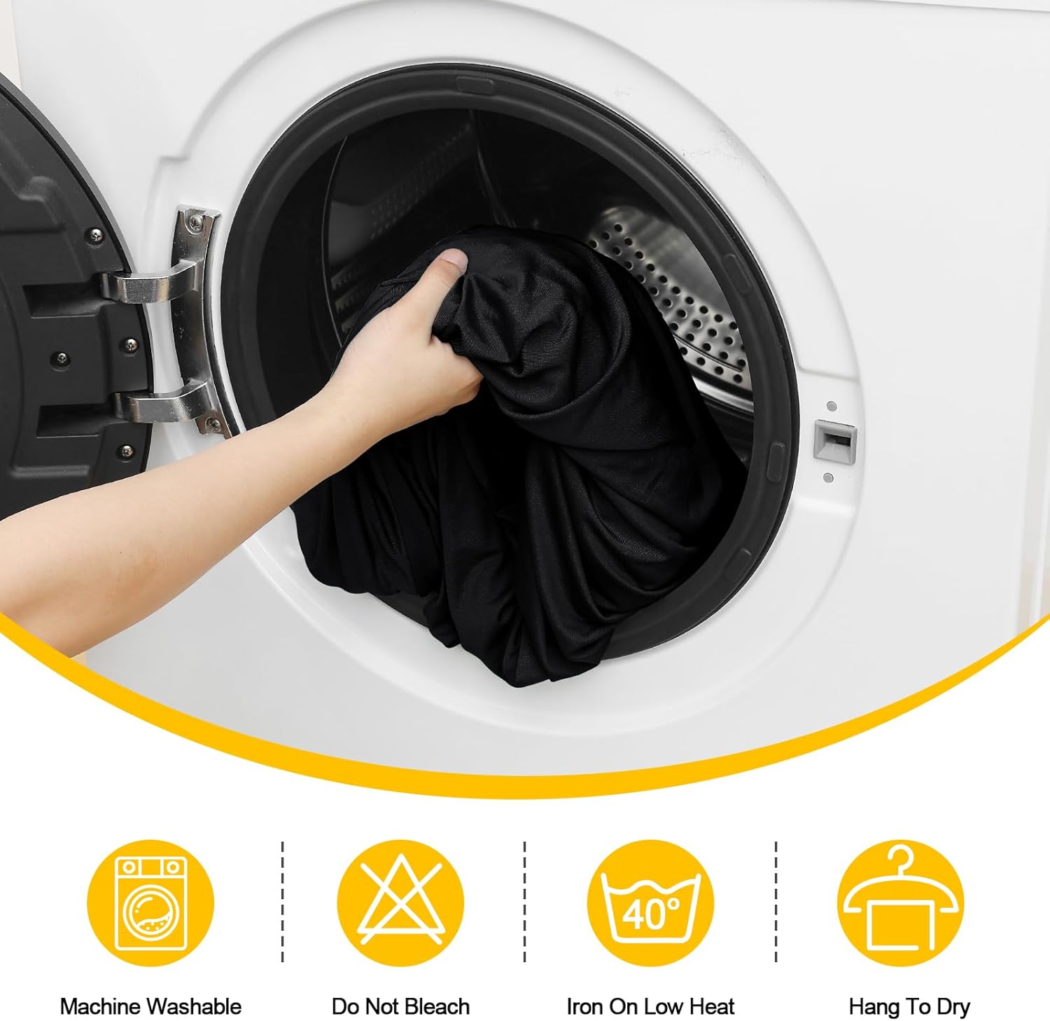 Smiry 2 Packs Fitted Black Tablecloths, 8 Foot Rectangle Polyester Fabric Table Cloths, Washable Table Cover for Trade Show, Craft Show, Parties, Birthday, Wedding, 96 x 30 Inch - Image 7