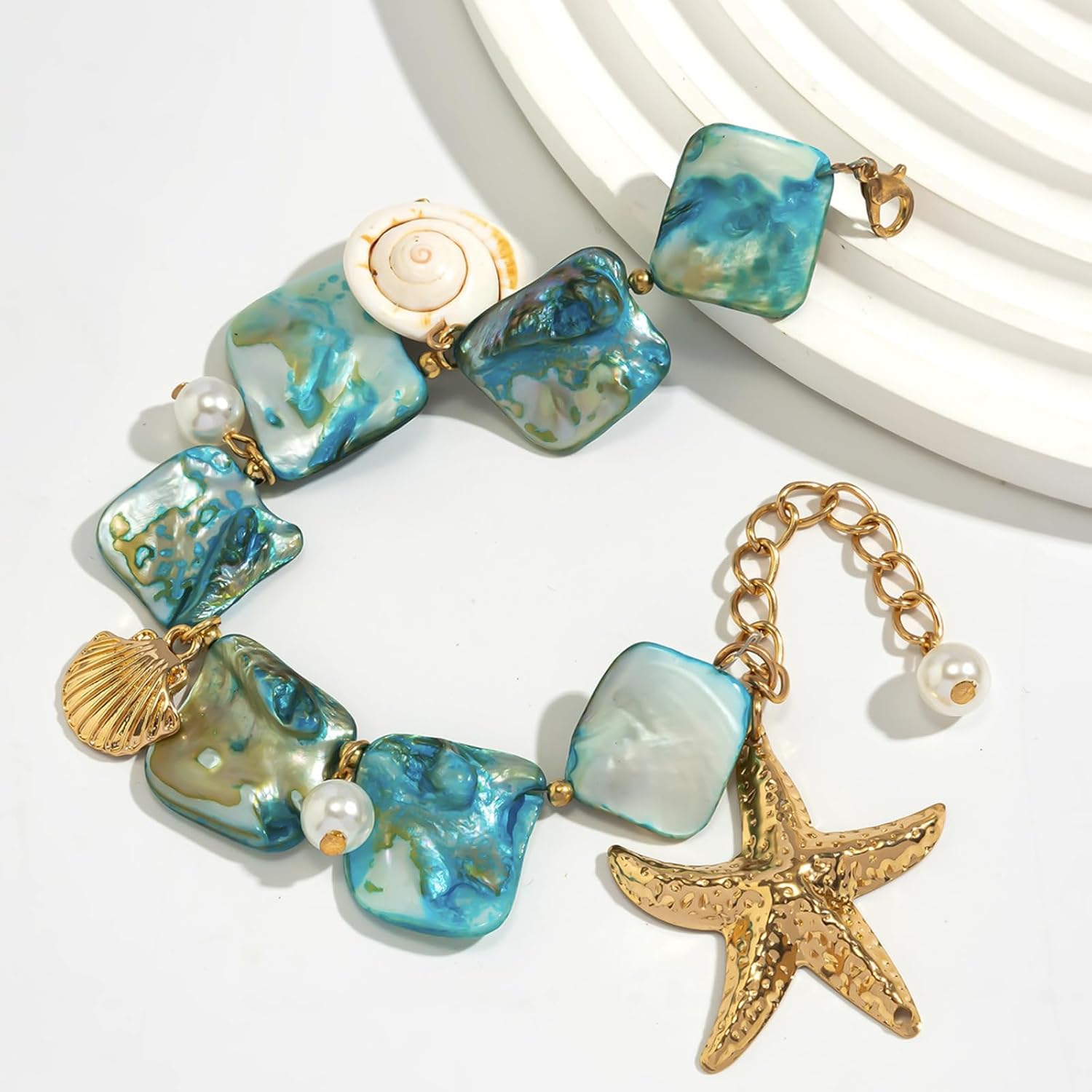 HUASAI Starfish Bracelet Dress Sea Shell Jewelry Starfish Charm Bracelets for Women Trendy 2025 - Image 5