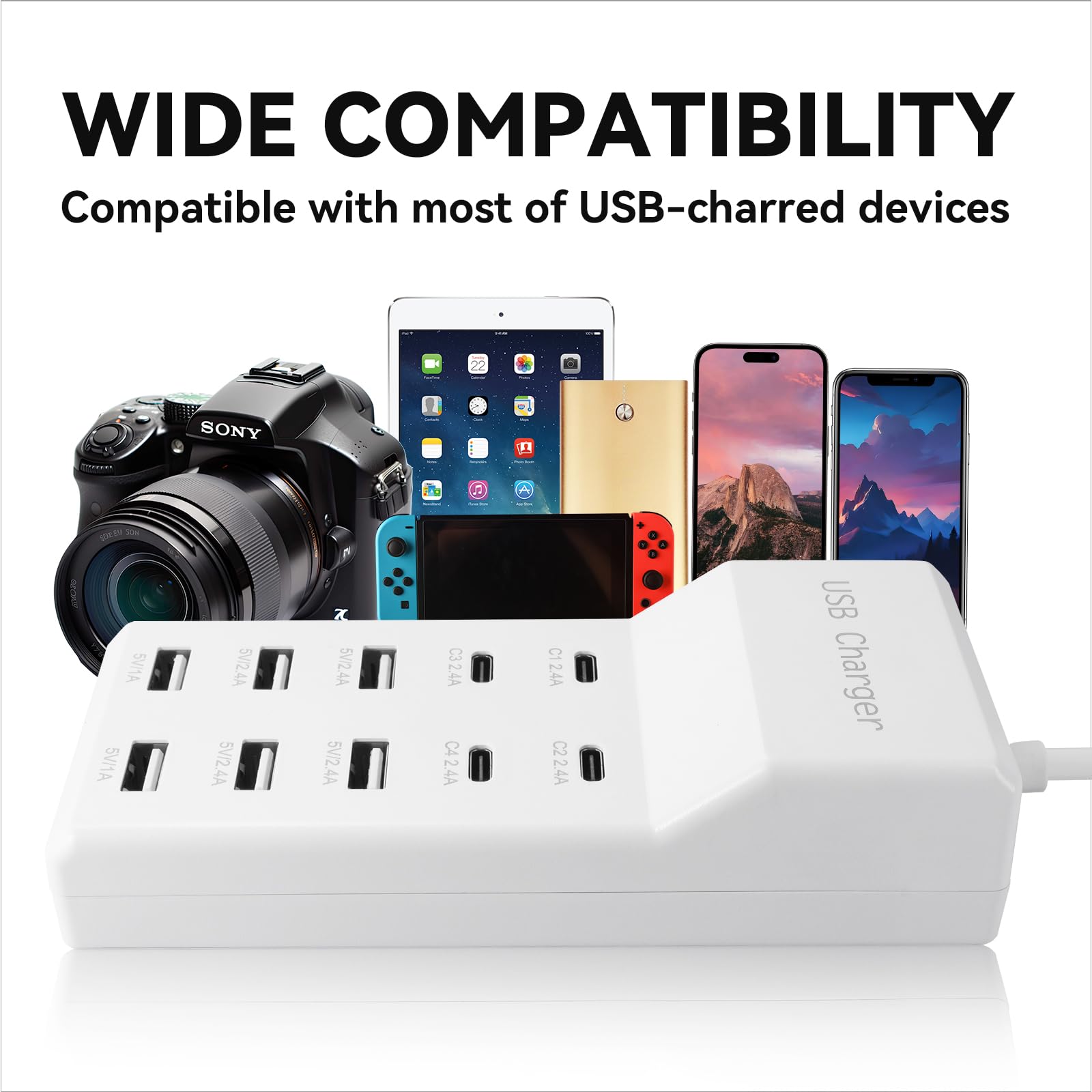 10-Port USB Charging Station - Charge 10 Devices! -4