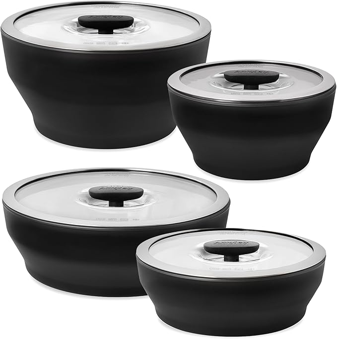 Anyday Onyx Collection 8-Piece Microwave Cookware Set | Glass Food