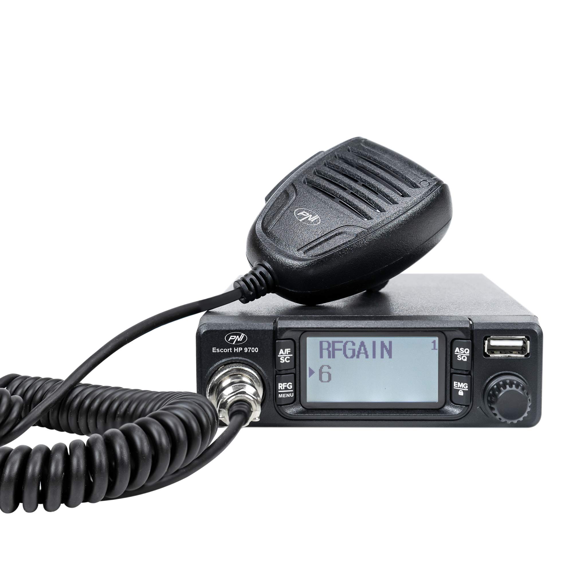Radio CB PNI Escort HP 9700 USB, ANC, ASQ, Alimentation 12V / 24V, Prise Allume-Cigare Incluse