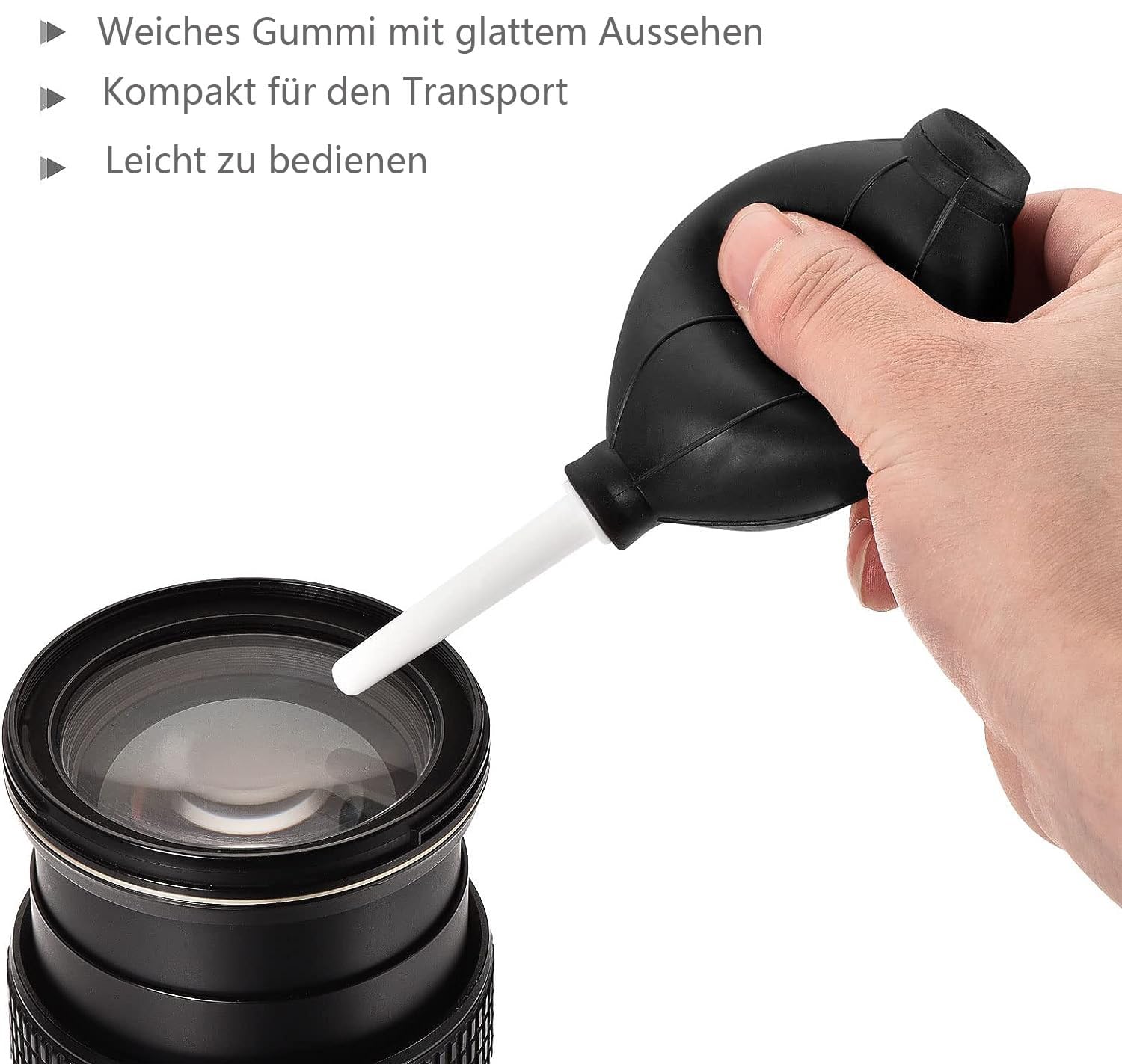 Soffiatori D'Aria Manuali In Gomma | 2 Pezzi Con Spazzola | Per Pulizia Fotocamera, Tastiere, Oggetti Delicati - Foto 12