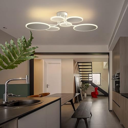 Miniatura 6 de Lámpara de techo moderna Sputnik LED empotrada para sala de estar, lámpara de techo negra de fuegos artificiales, semiempotrada para dormitorio,