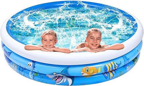 NUOBESTY Piscina para niños, piscinas inflables con suelo suave inflable para niños, piscina de remo de 59 x 14 pulgadas, piscinas grandes para