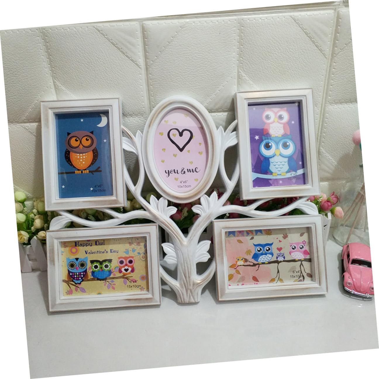 Housoutil Portafoto Cornice da in Pvc Bianco a Forma di per Collage e Organizzazione per Casa e Ufficio