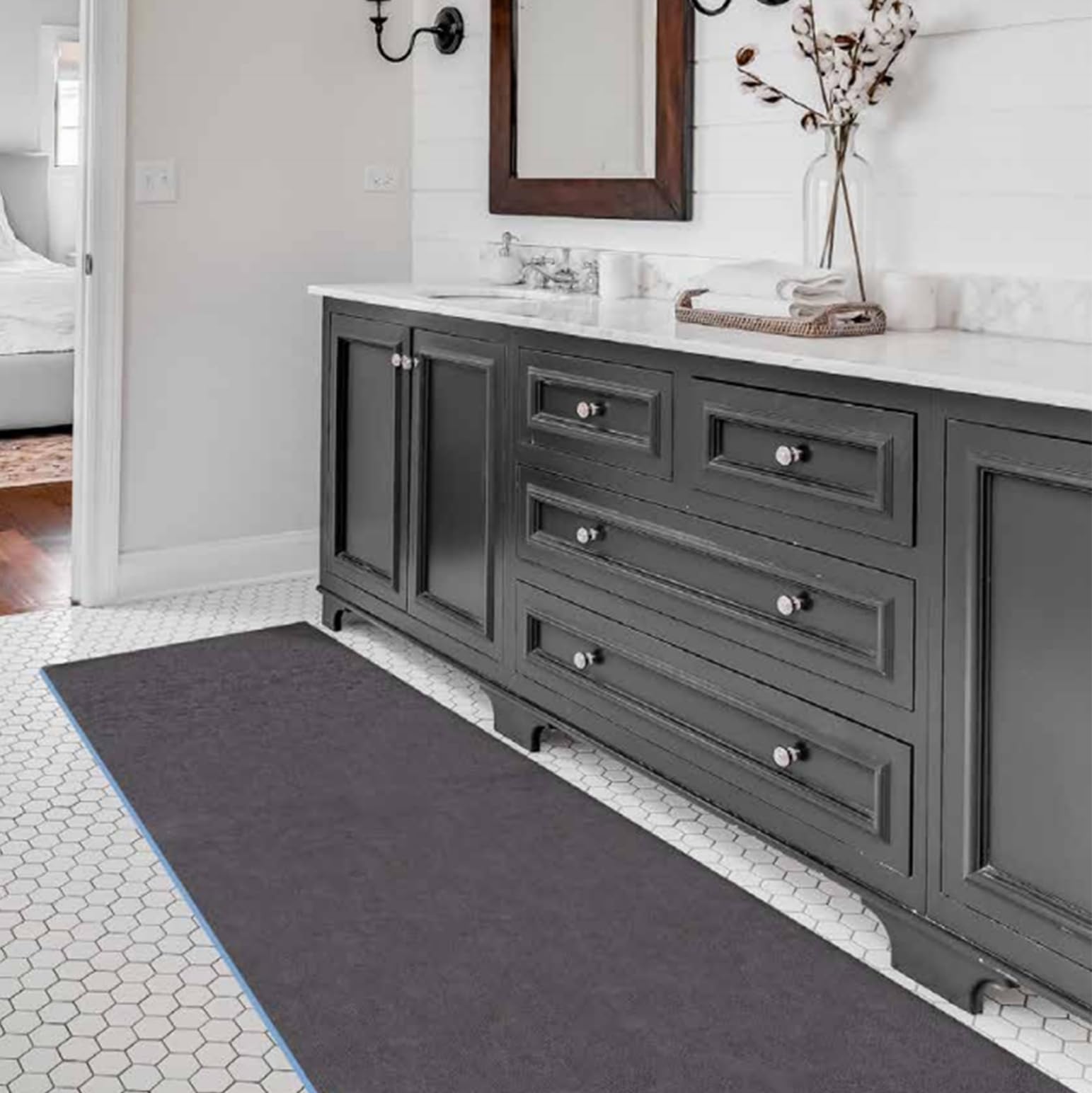 GREATOYAR Alfombra Antideslizante, Alfombra Larga, Alfombra Lavable, Alfombra de bambú, Alfombra Vinilo, para Pasillo, Cocina, Entrada, Lavandería, Sala De Estar, 50x240cm, Spongy 023