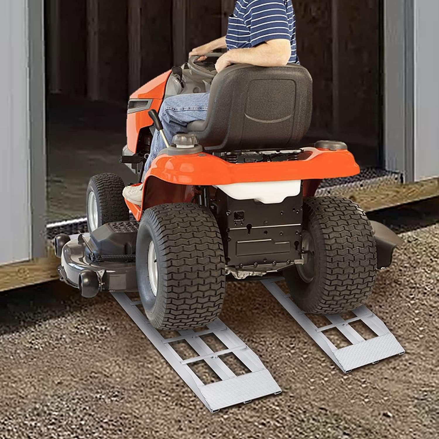 3ft Dual Runner Shed Ramps 1500lbs,ATV Ramps, Short Aluminum Ramp for Riding Lawnmower, Snow Blower, ATV, 750 Pound Per Axle Capacity, 36" x 8", A Pair