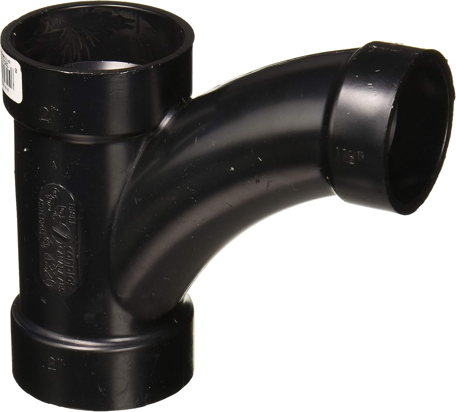GENOVA PRODUCTS 82521 Genova Dwv Pipe Reducing Tee-Wye, 2 X 2 X 1-1/2 in, Hub, SCH 40, Abs
