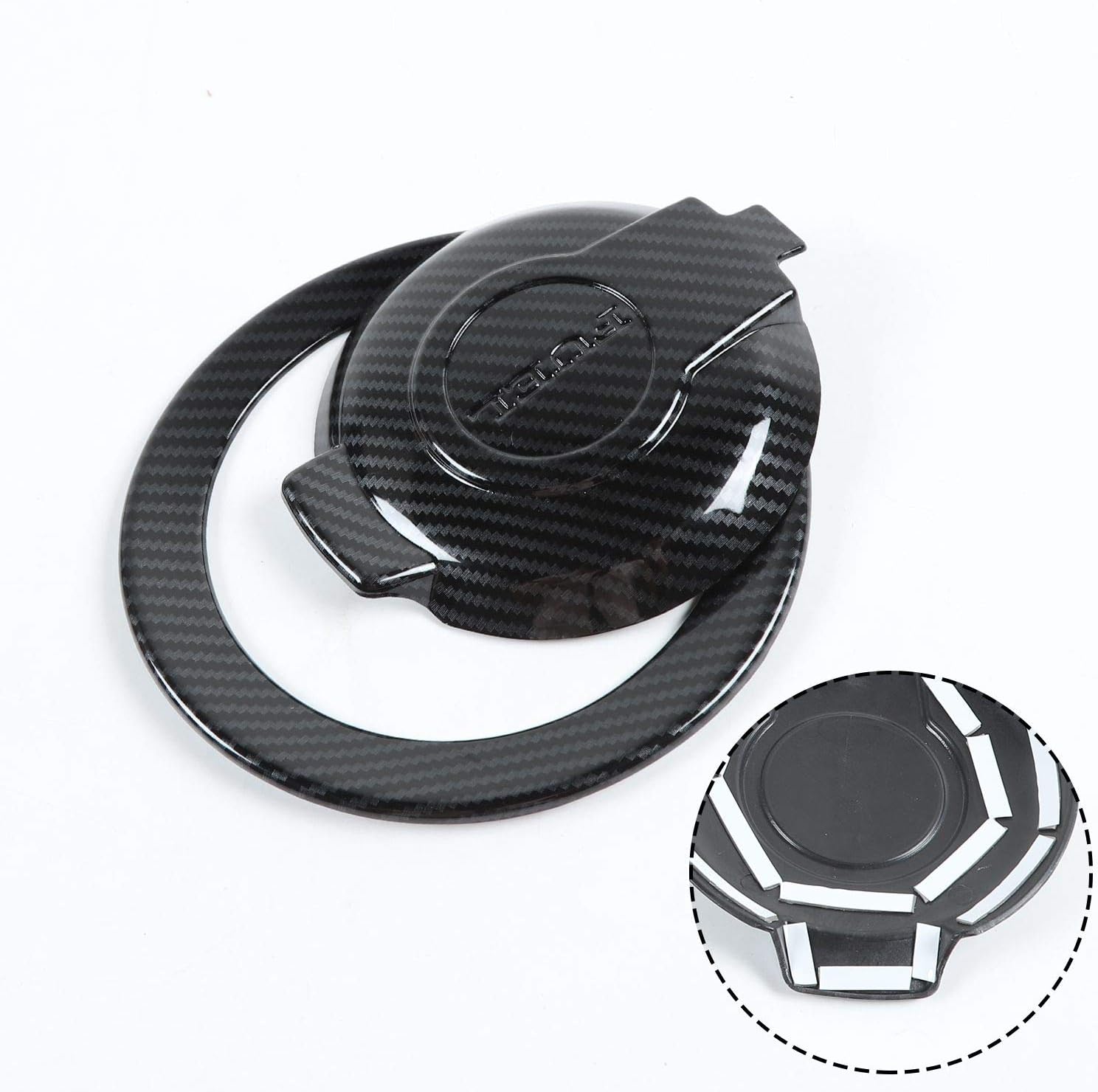 Voodonala for Challenger ABS Carbon Fiber Gas Tank Cap Fuel Filler Tank Cap Petrol Tank Cover Trim for 2009-2026+ Dodge Challenger Exterior Accessories 1pcs ABS