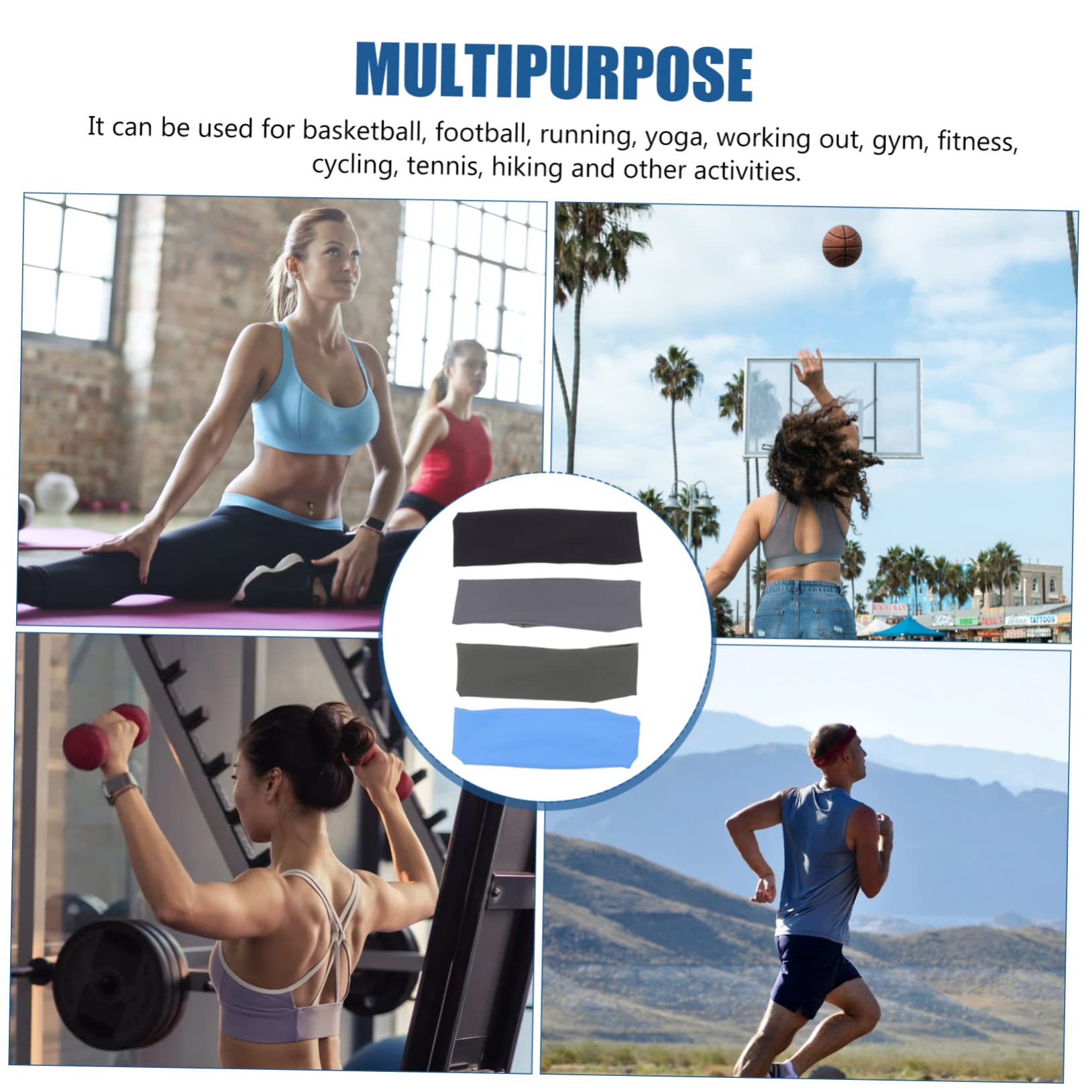 20 STK Sport Stirnband Haargummis Stirnbänder Für Übungen Yoga-stirnbänder Für Frauen Basketball-stirnbänder Yoga-Stirnband Herren -Kopf rutschfest Männer Und Frauen Polyester
