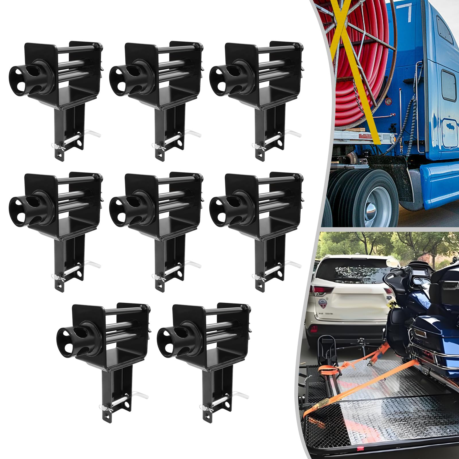 OUKANING Taschenwinde für Stake Pocket, 2449 kg Tragfähigkeit, 7348 kg Bruchfestigkeit, manuelle Ratschenwinde aus Kohlenstoffstahl für LKW und Flachbettanhänger (Typ A)