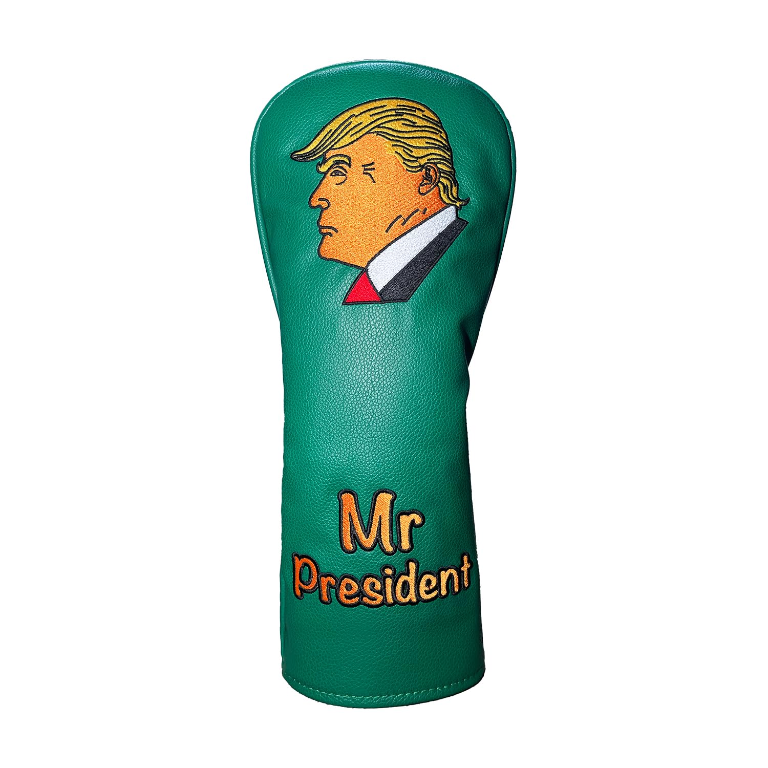 Mr. President - Funda para cabeza de golf, poliuretano duradero, color blanco y verde