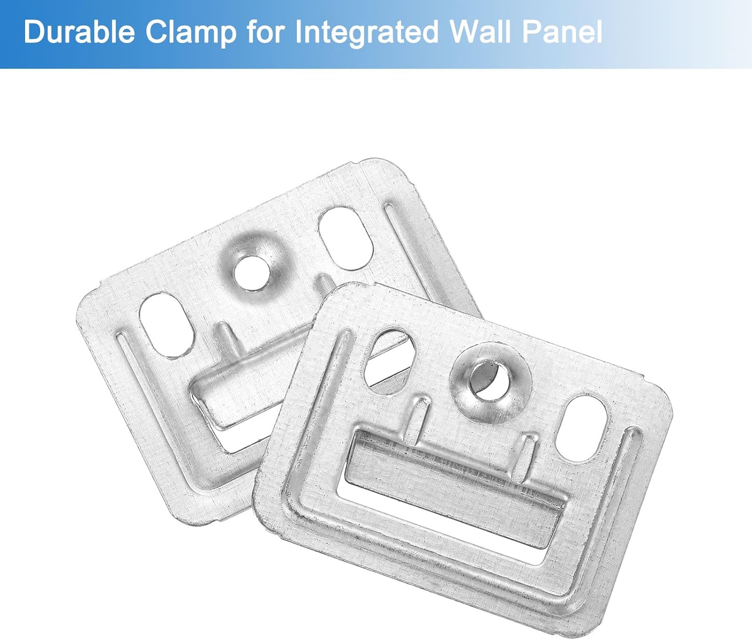 uxcell 100Pcs 43mmx32mmx0.5mm Wall Panel Buckle, Zinc-Plated Carbon Steel Integrated Wall Panel Clips, Furniture Fixings Clamp Hanger Wall Mounting Clips, Silver