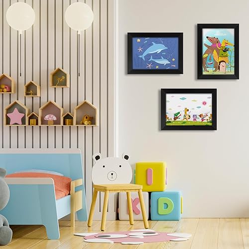 Miniatura 6 de 2 marcos de arte para niños, marcos de arte para niños de apertura frontal, marcos de ilustraciones para niños, exhibición intercambiable, marcos de