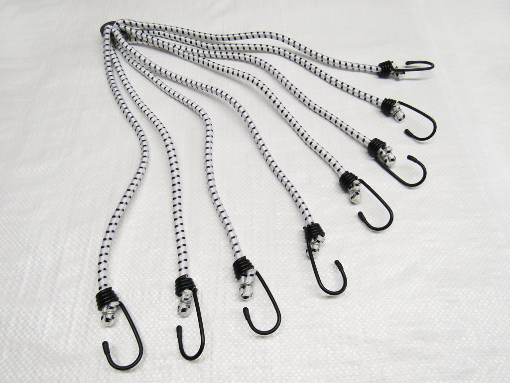 Secure Fix Direct White With Black Flecks Bungee Cord 8 Leg Octopus 8Mm X 800Mm (Shock Strap Hooks Tie Down Tarp Tent Canopy)