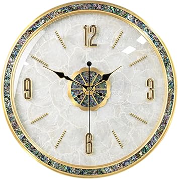Ergocar Natural Shell Wall Clock, Creative Silent and Tick-Free Wall Clock, Suitable for Decorating Living Rooms, Entrance Halls, Bedrooms, and Conference Rooms