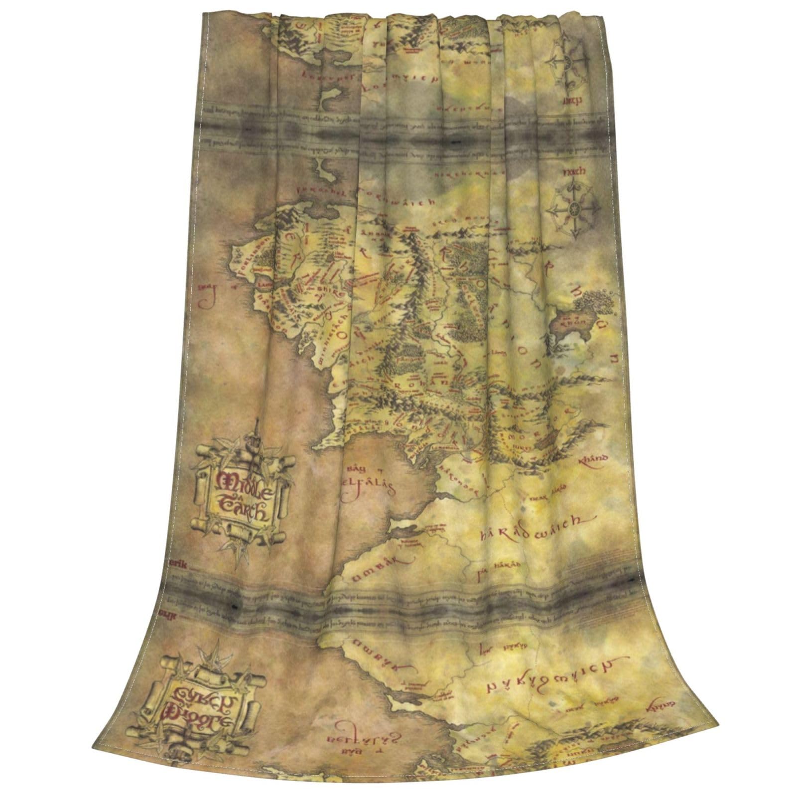 Middle Earth Map fleece deken plaid super zachte fluwelen gezellige