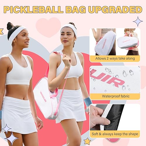 Miniatura 5 de VINSGUIR Juego de 2 palas de pickleball aprobadas por USAPA, juego de pickleball de fibra de vidrio con raquetas de pickleball, palas de pickleball,