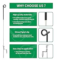 Vista 3 de Fence Shock - Paquete de 30 postes de acero inoxidable portátiles de 41 pulgadas para valla eléctrica, jardín, granja, macizos de flores, pasarelas