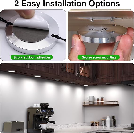 LABOREDUCER Smart Under Cabinet Lighting 12 Pack Dimmable with Alexa Google Assistant,App and Remote Control,Under Cabinet Lights Wired Plug in or Hardwired for Kitchen Counter