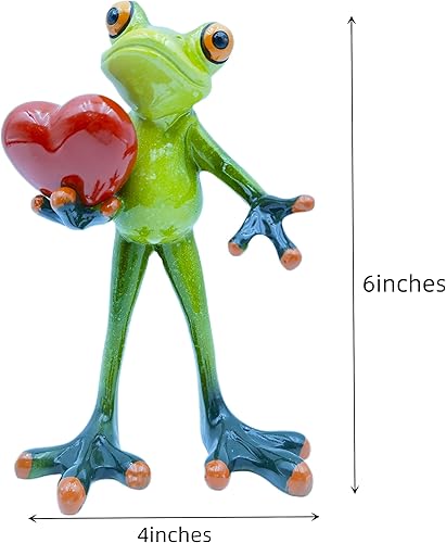 Miniatura 5 de Figuras de rana decorativa divertida y creativa, estatua de escultura de rana de resina para el hogar, oficina, escritorio, mesa, baño, regalo de