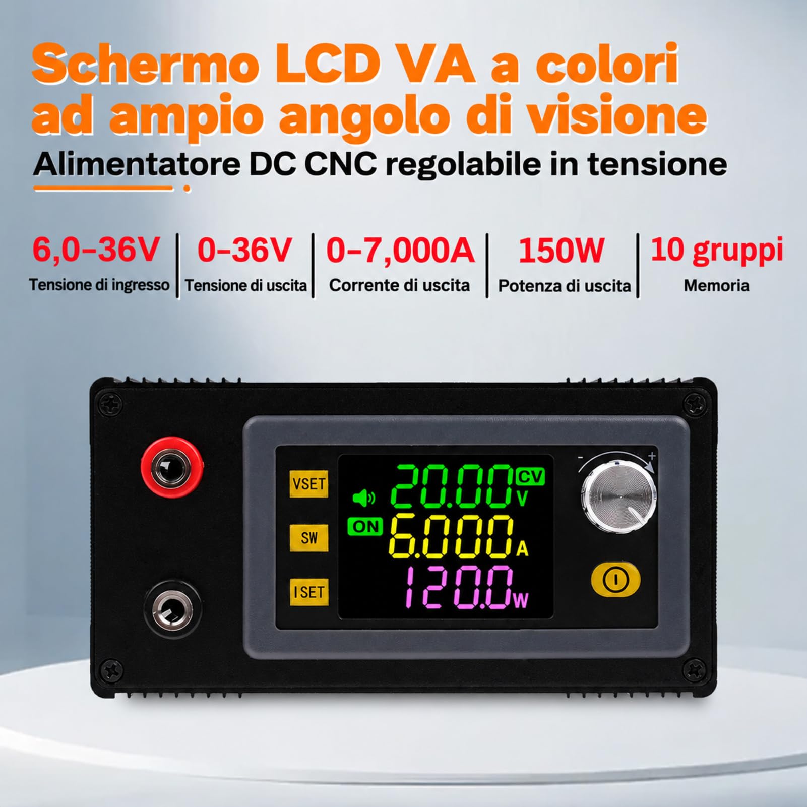 Regolatore di tensione 12V Converter Step Up Down convertitore DC 6-36V to DC 0-36V 150W 7A modulo di carica solare regolatore di tensione (prodotto finito XY-SK150)