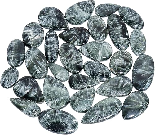 Miniatura 5 de Lote de 5 piezas de gemas sueltas naturales en forma de cabujón para hacer joyería, gemas sueltas, forma de piedra ovalada y pera, tamaño de piedra