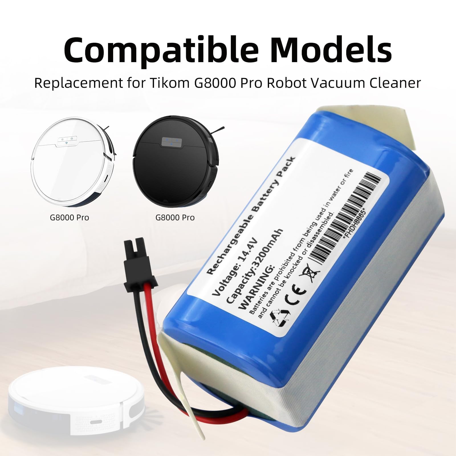 K KYUER 3200mAh Replacement Bateria do Tikom G8000 Pro Robot Vacuum Cleaner odkurzaczy Battery