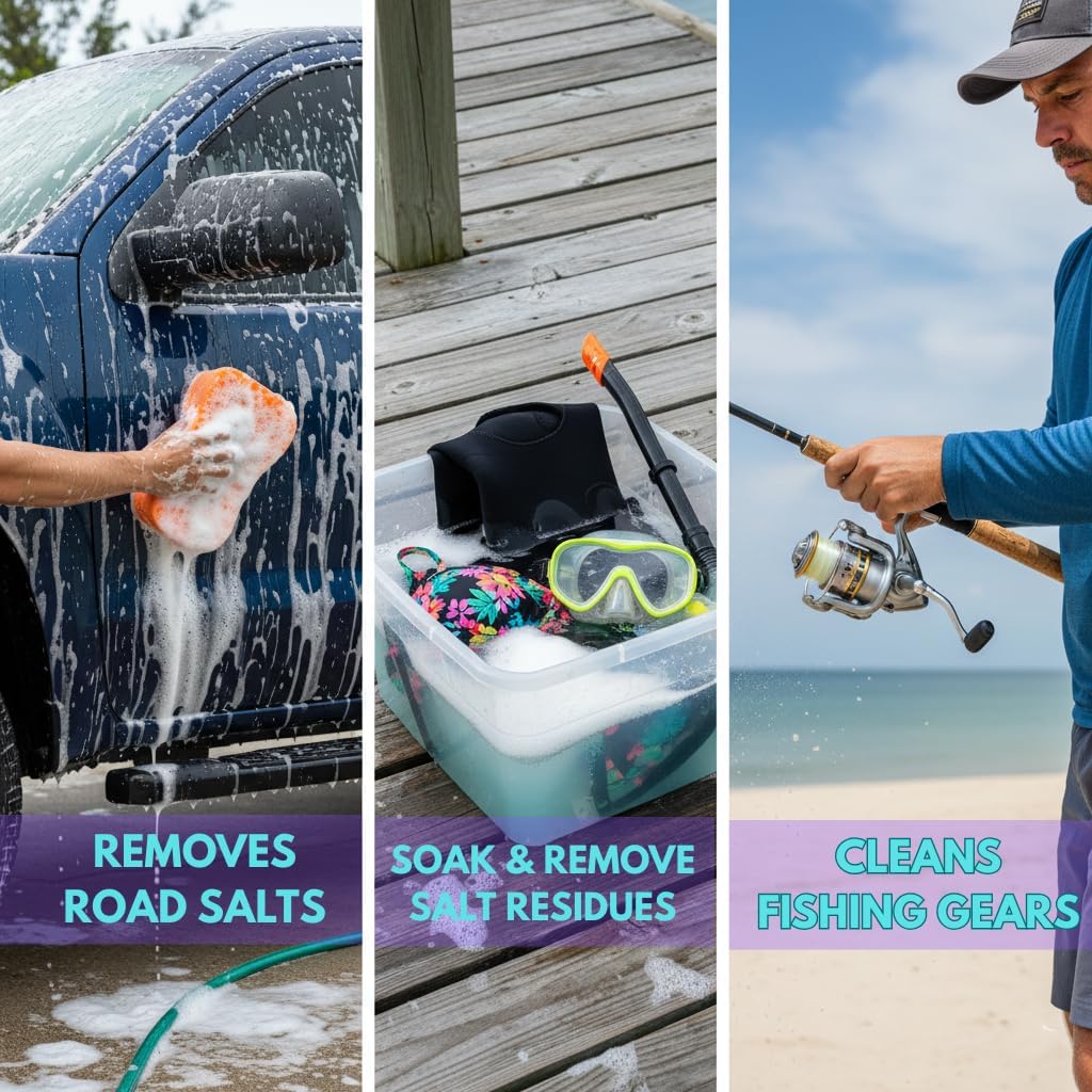 Boat Salt Remover & Marine Cleaner | Concentrated pH-Neutral Formula | Removes Ocean Marine Salt & Prevents Corrosion | Safe for Boats, Outboards, Jet Skis & Trailers