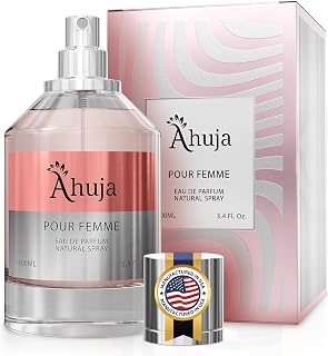 AHUJA Pour Femme Eau De Parfum 3.4oz for Women Long Lasting Fragrance with Notes of Iris, Earthy Patchouli, Warm Vanilla-Best Alternative to La Vie Est Belle.