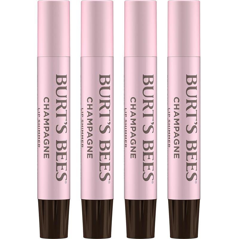 Bálsamo labial com brilho Burt's Bees Champagne, 4 unidades