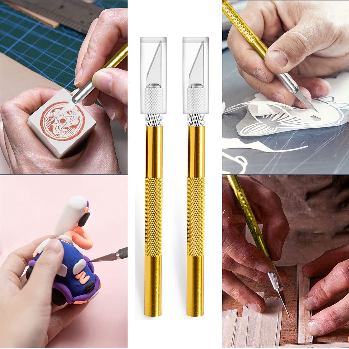 3 stuks cutter voor doe-het-zelf kunst werk snijden, scalpel met 30 reservemesjes, knutselmes, cuttermes, hobbymes, snijmes, snijwerk, sculptuur, raamfolie, lakbeschermingsfolie