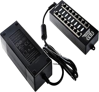 ZHANGQING 8 Port PoE Injector GPOE-8A-48V60W Power over Ethernet Injector Compliant IEEE 802.3af Passive with 10/100/1000 Data & 48V 60W Power Supply | Wall-mount/Desktop/Rack-able Multi-port Injector