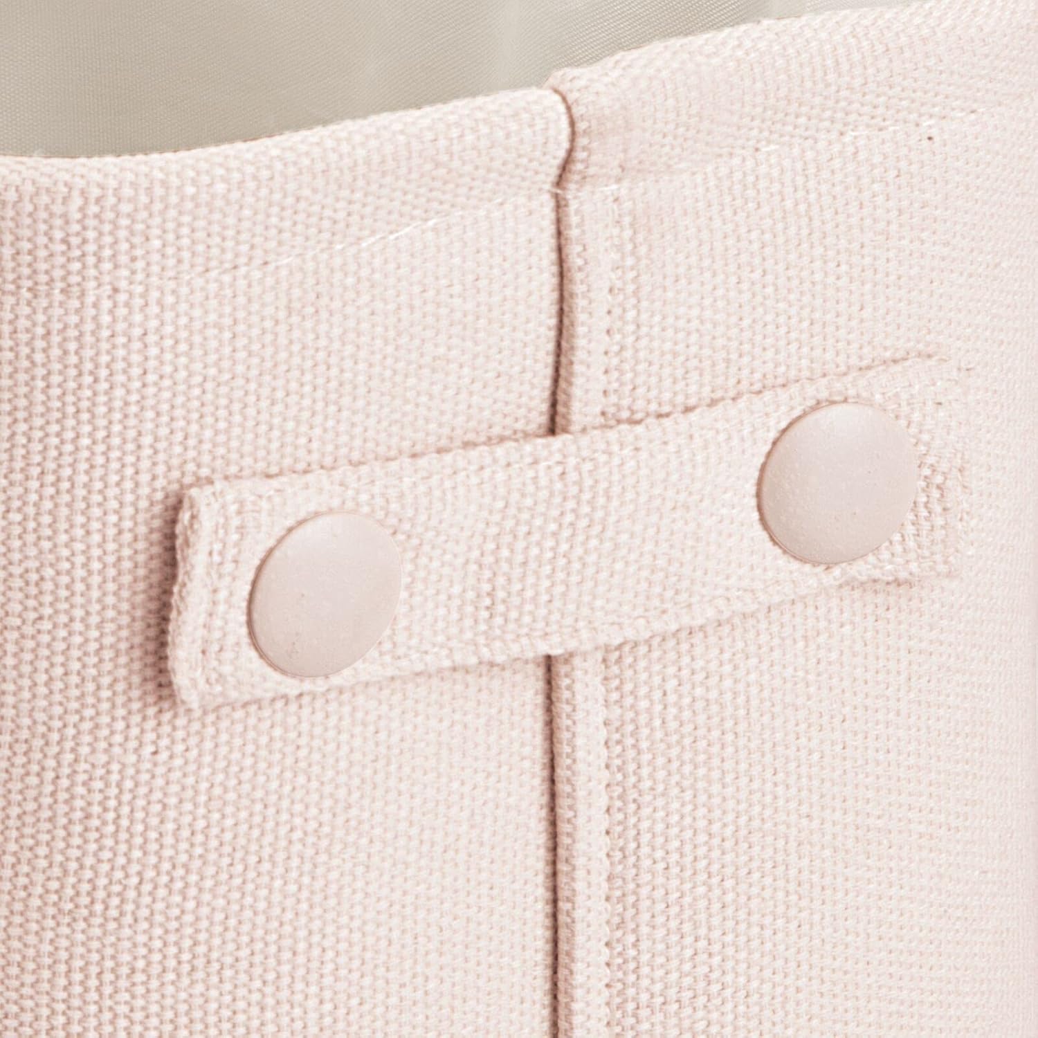 mDesign Soft Cotton Fabric Closet Storage Organizer Bin Basket Storage Organizer for Bathroom - Attached Handles - Use on Vanity, Cabinet, Shelf, Countertop, Tall, 2 Pack - Pink/Blush : Home & Kitchen