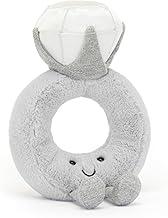 Jellycat Amuseables Diamond Ring Stuffed Toy, 8 inches - Wedding Ring Plush - Engagement and Wedding Gift