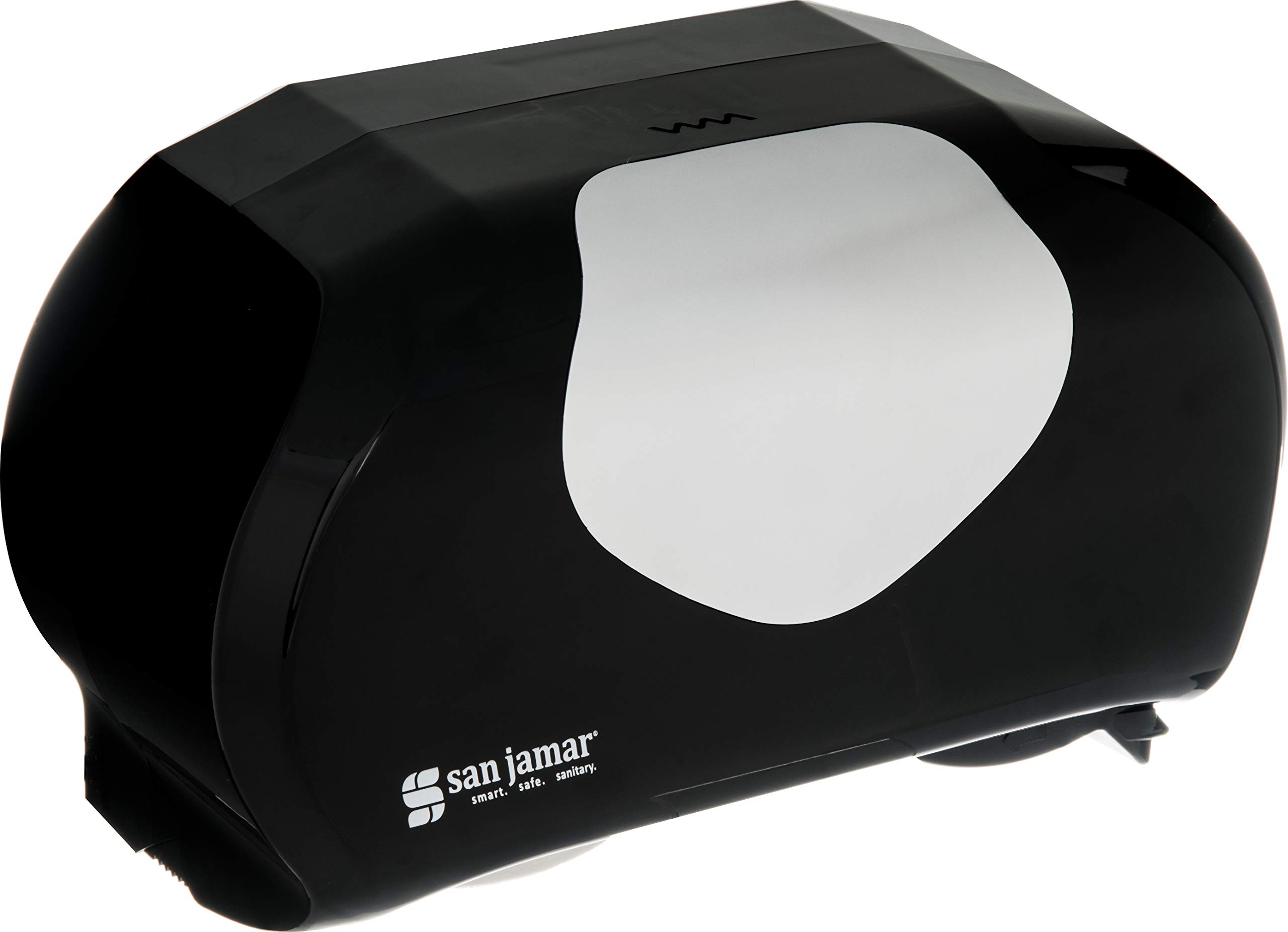 San Jamar R3600TBK Versa Dosificador doble de pañuelos de baño, Mandril de 1.437 pulgadas, perla negra (TTD105), Negro/Acero inoxidable, 1