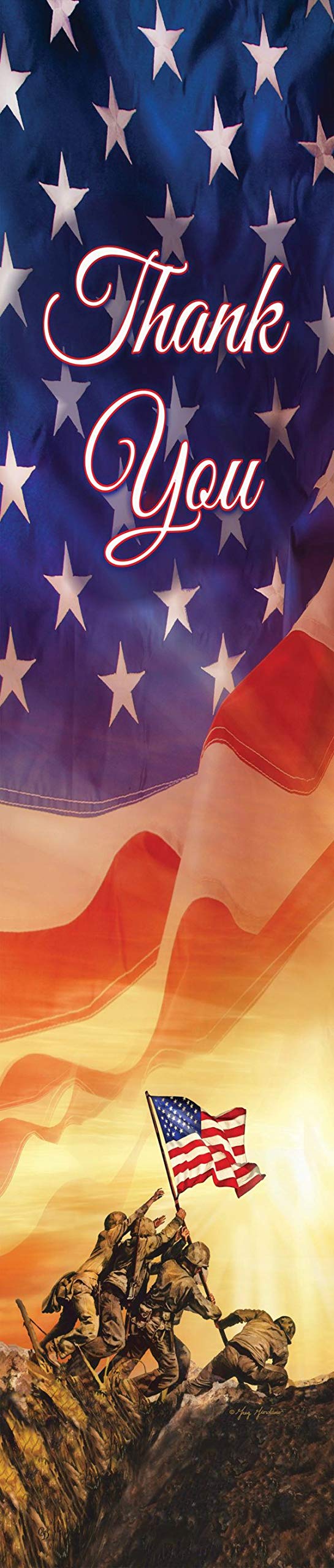 Custom Decor Yard Expression -Thank You Troops Memorial - Yard Expression Sign - 6 inch x 30 inch PVC Sign Licensed, Trademarked, Copyright by CDI. Made in The USA!