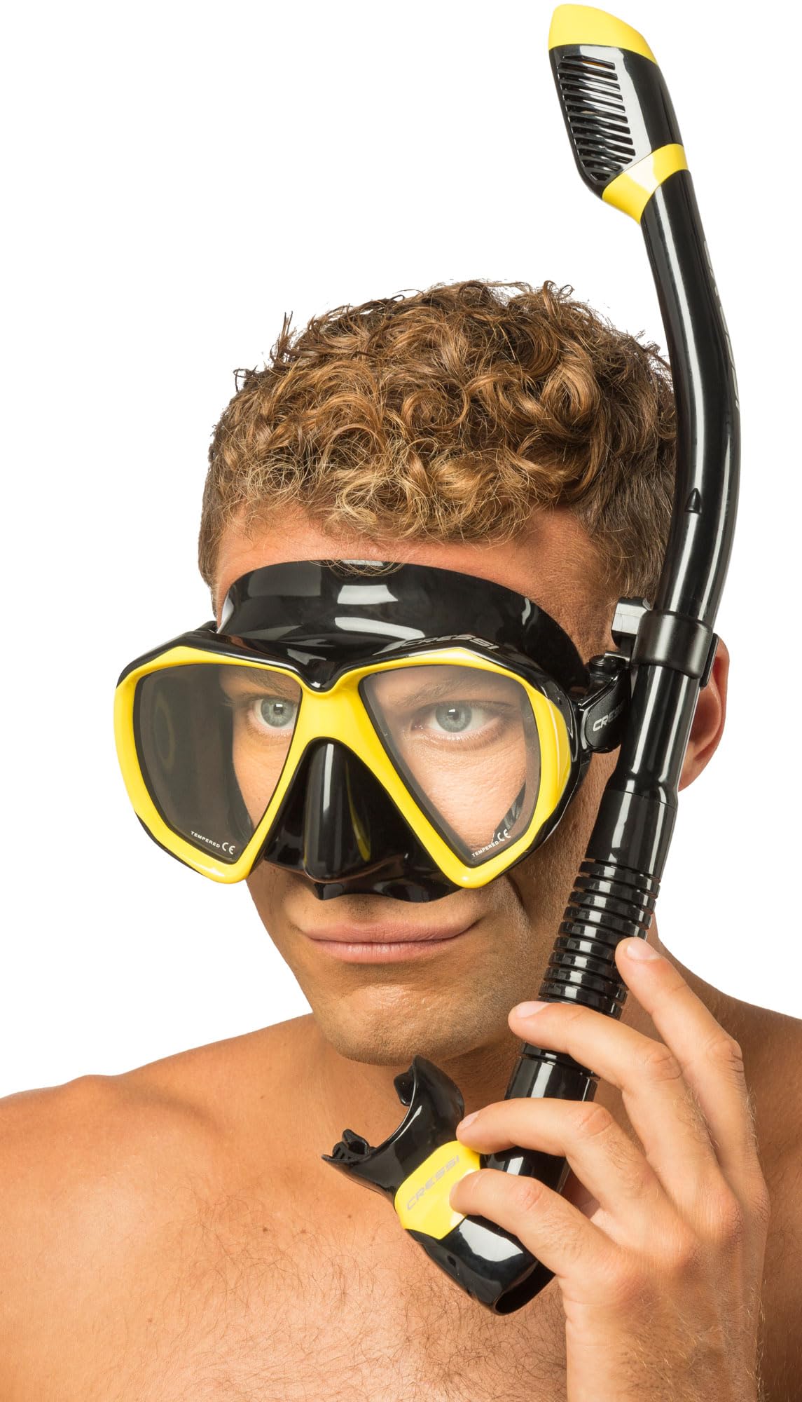 CRESSI Set Ranger & Dry - Conjunto de Esnórquel Adultos, Máscara Ranger y Tubo Dry en Práctico Estuche,Talla Única
