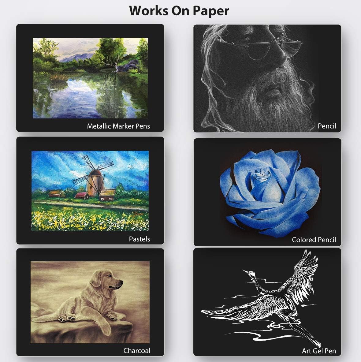 Black Sketch Pad for Posca, 9.7"x12" Ohuhu 2 Pack 120 LB/200 GSM Black Drawing Papers, 38 Sheets/76 Pages, Spiral-Bound Sketchbook for Art Gel Pen Colored Pencils, Metallic Marker Pens Christmas Gift : Arts, Crafts & Sewing