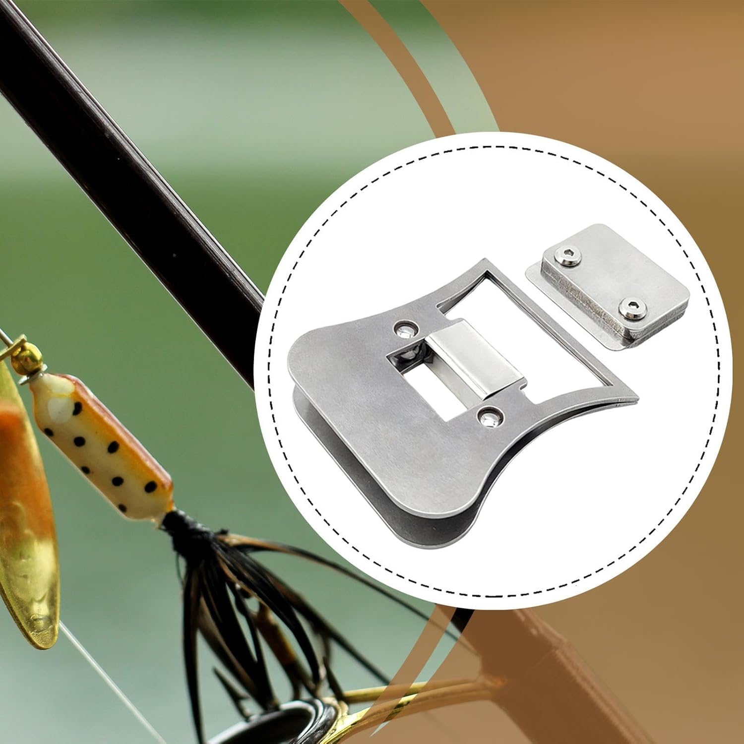 jojomis Fly Tying Hackle Clamp & Stacker Set, Stainless Steel Feather Pliers for Fly Fishing, Lightweight Portable Tool